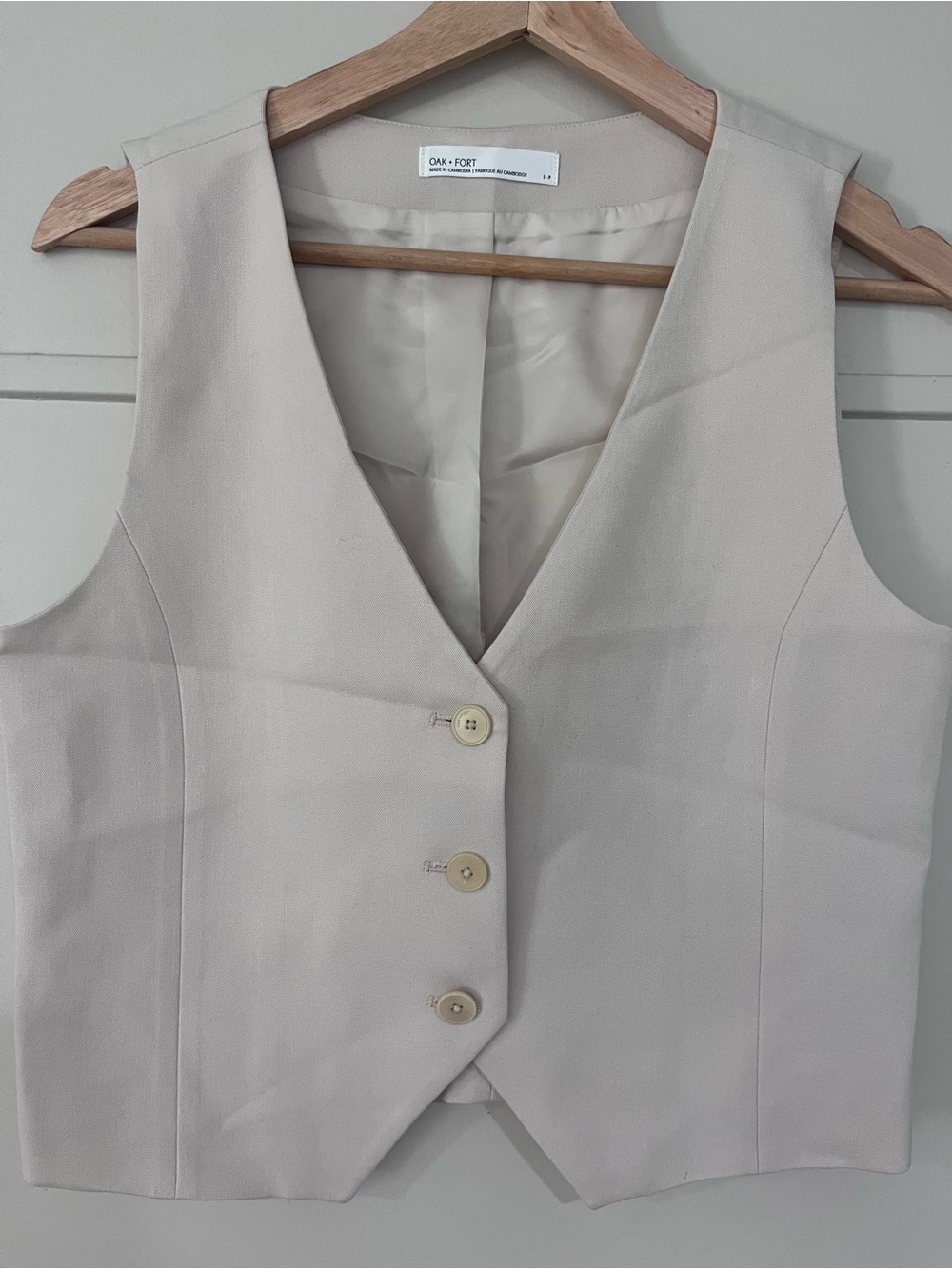 OAK + FORT Light Beige Tailored Vest
